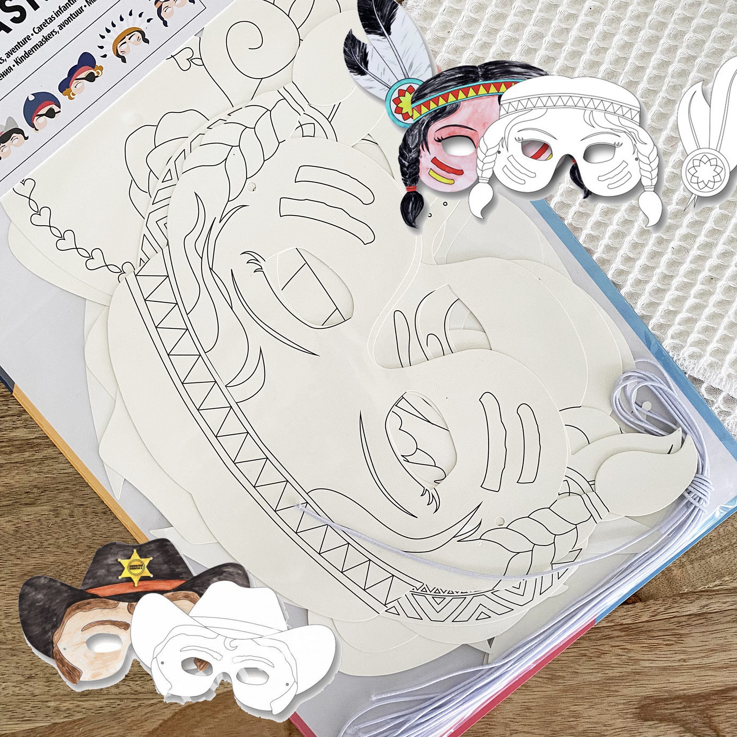 mes-courses-en-vrac-d-guisements-kit-masques-th-mes-x6-carton-colorier image 2