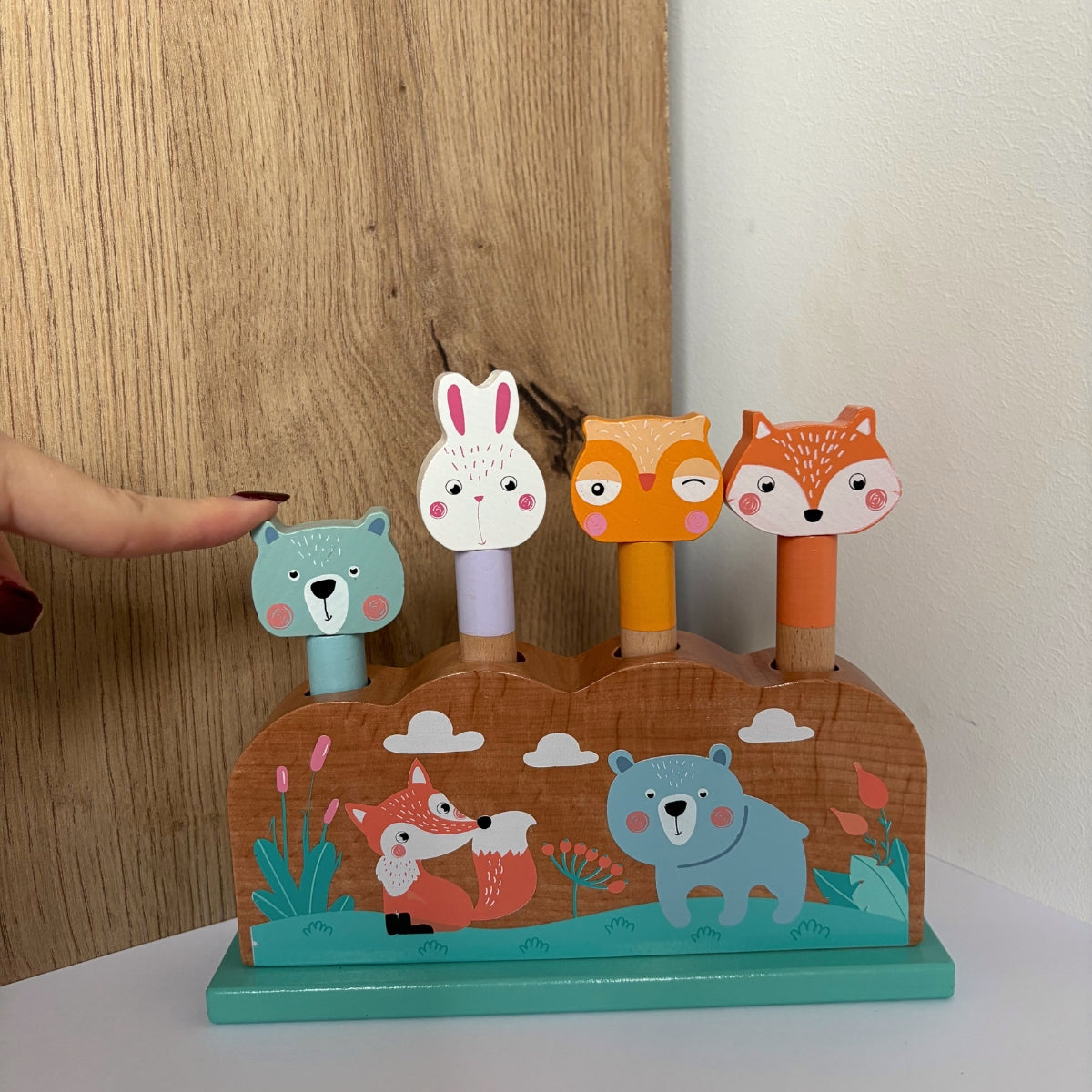 smallfoot-animaux-sauteurs-pastel-jeu-encastrement-bois image 2