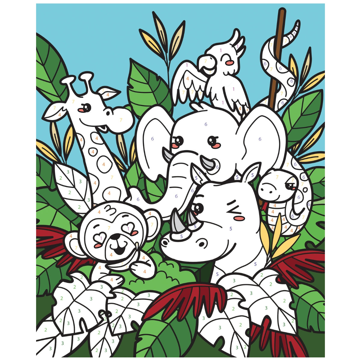 graine-cr-ative-peinture-num-ro-enfant-jungle-party-kit image 4