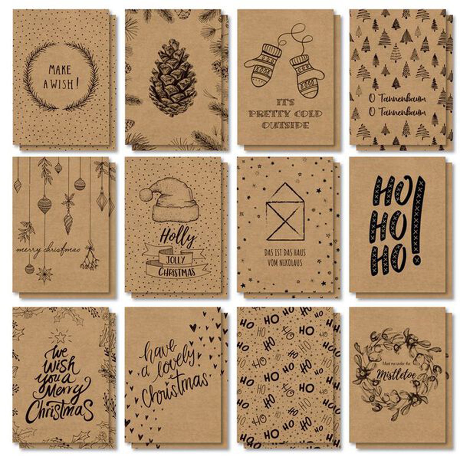 mes-courses-en-vrac-no-l-24-cartes-de-no-l-kraft-a6 image 1