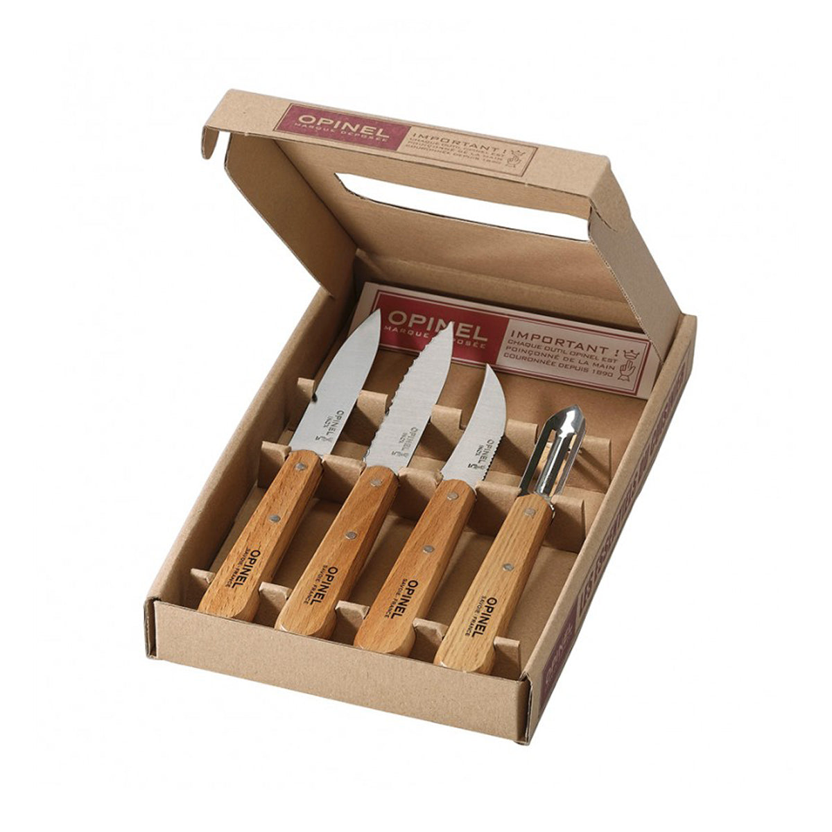 opinel-les-essentiels-du-cuisinier-coffret-4-couteaux-h-tre image 2