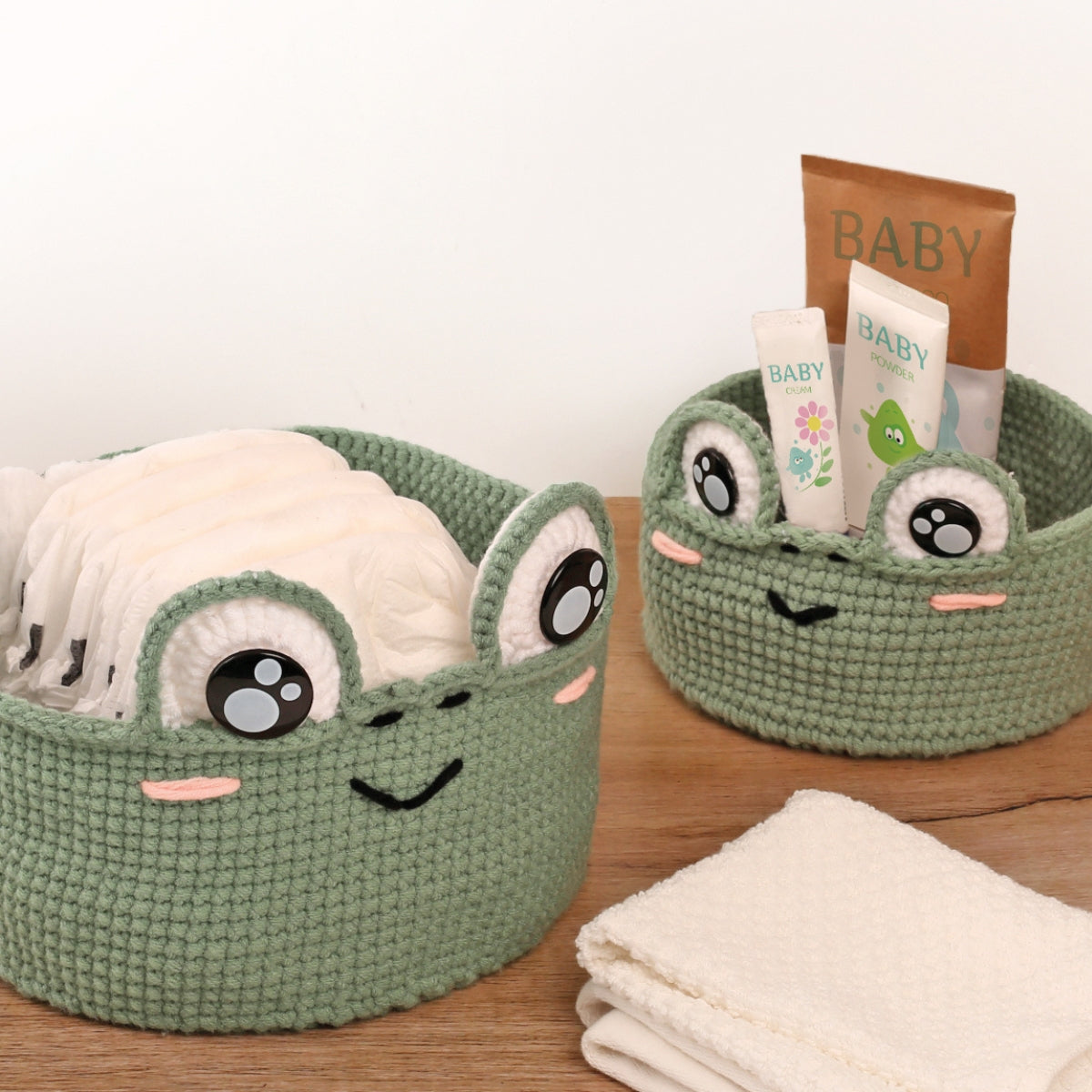 mes-courses-en-vrac-kits-crochet-2-corbeilles-grenouille-15-20-cm image 1