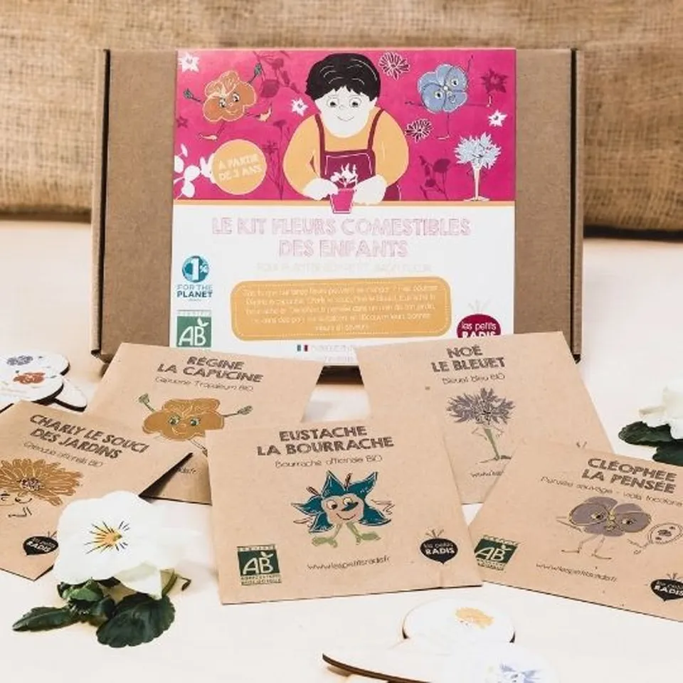 les-petits-radis-kitkippousse-kit-fleurs-comestibles-bio image 1