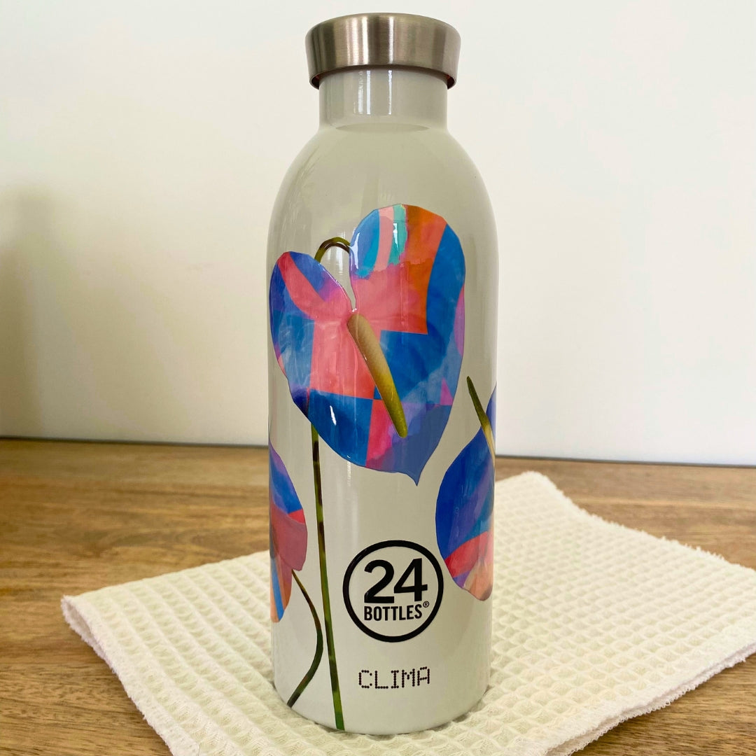 24-bottles-clima-gourde-isotherme-500-ml-flowers-inox image 1