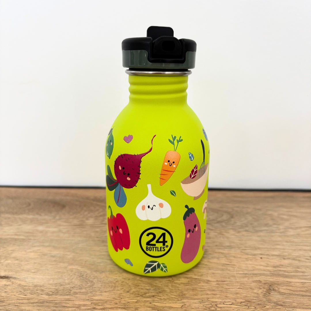 24-bottles-gourde-kids-250-ml-veggie-friends-inox image 1