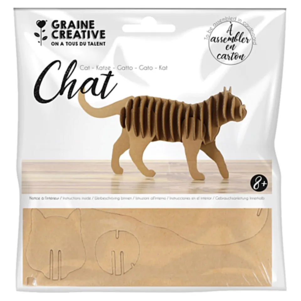 maquette-3d-chat-en-carton-15-cm-assembler-sans-colle image 1
