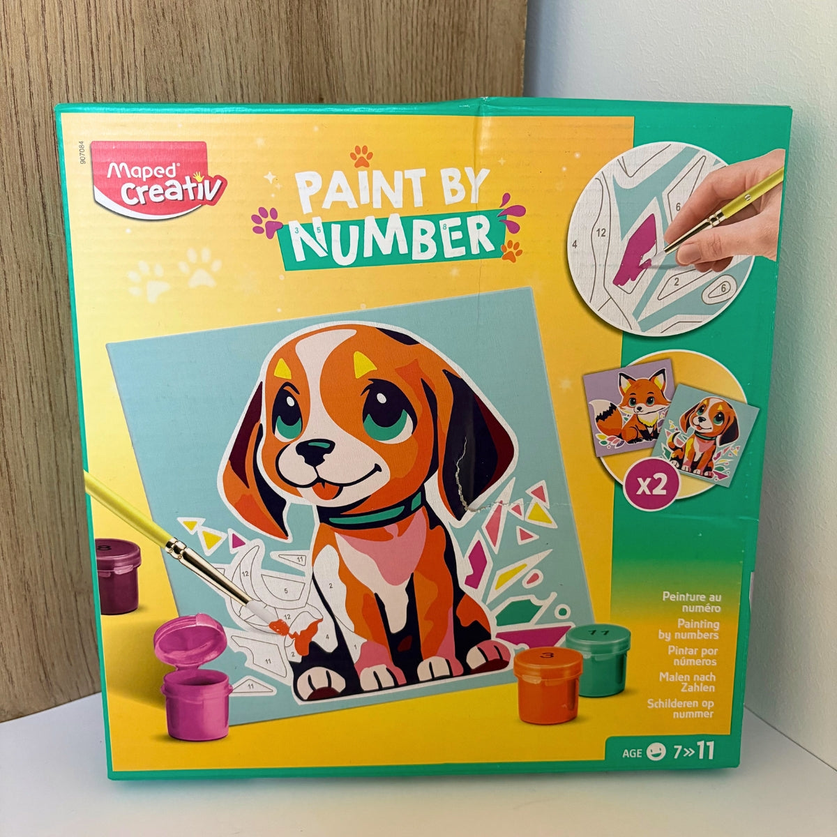 mes-courses-en-vrac-coffret-peinture-au-num-ro-chien-et-renard-enfant image 1