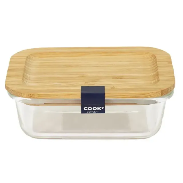 cook-concept-lunch-box-verre-bambou-repas-32-cl-transparent image 1