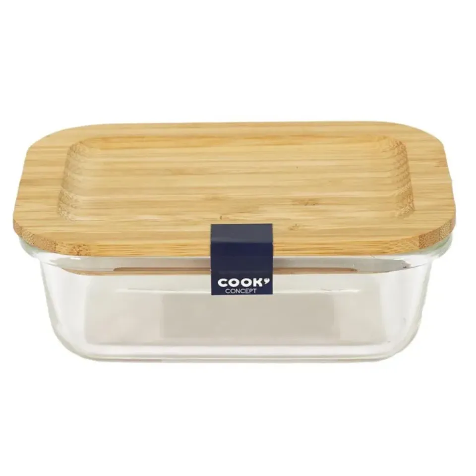 cook-concept-lunch-box-verre-bambou-repas-32-cl-transparent image 1