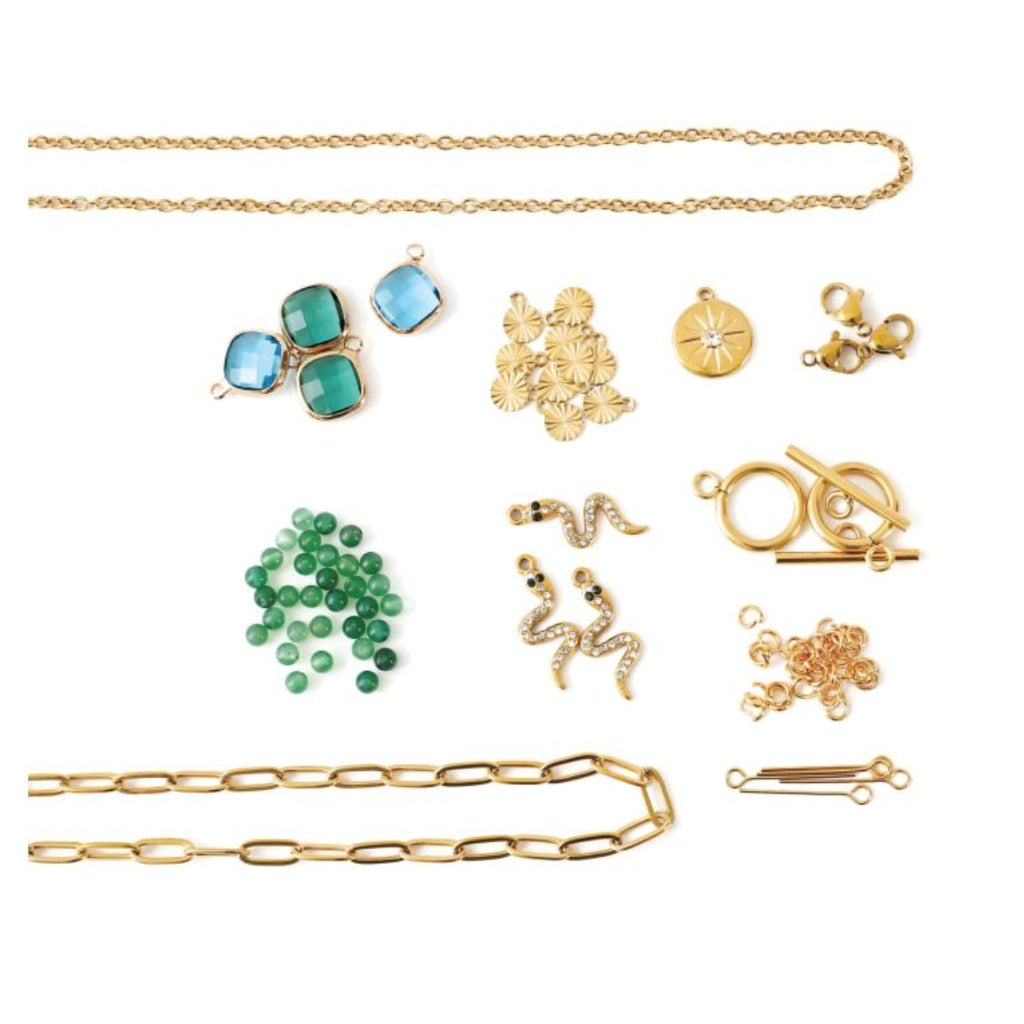 graine-cr-ative-kit-bijoux-diy-acier-parure-verte-dor image 3