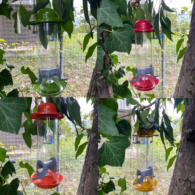 esschert-design-silo-graines-oiseaux-mangeoire-suspendue-coloris-al-atoire image 1
