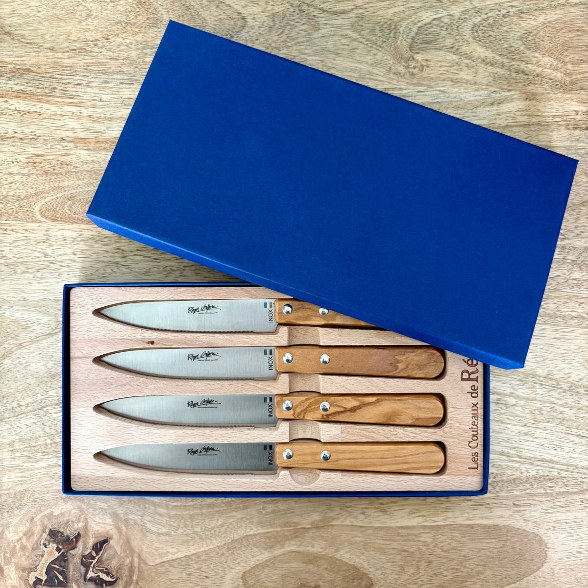 mes-courses-en-vrac-coffret-4-couteaux-table-olivier-roger-orf-vre-20-5-cm image 1