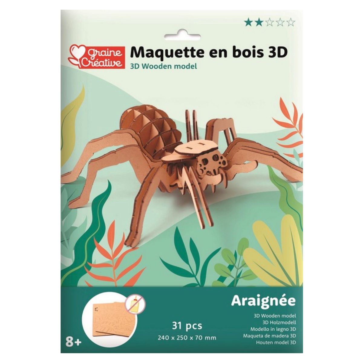 mes-courses-en-vrac-maquette-3d-bois-araign-e-31-pi-ces-d-s-8-ans image 1