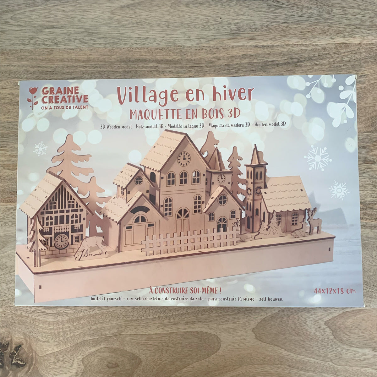 village-d-hiver-maquette-3d-bois-d-coration-no-l-44-cm image 1