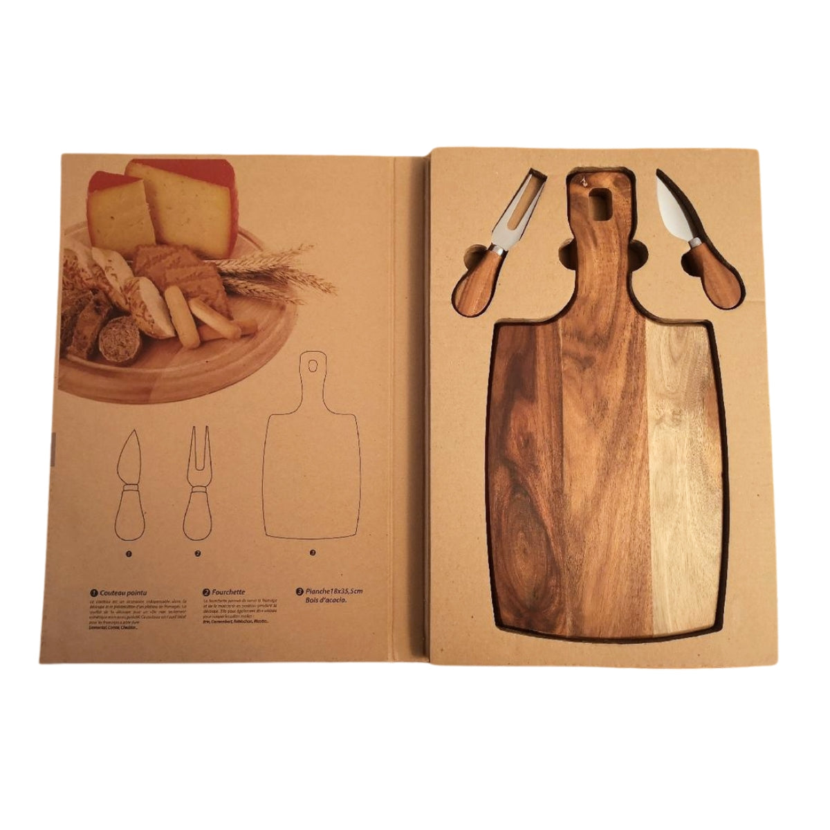 bastide-plateau-fromage-planche-bois-avec-couteau-inox image 2