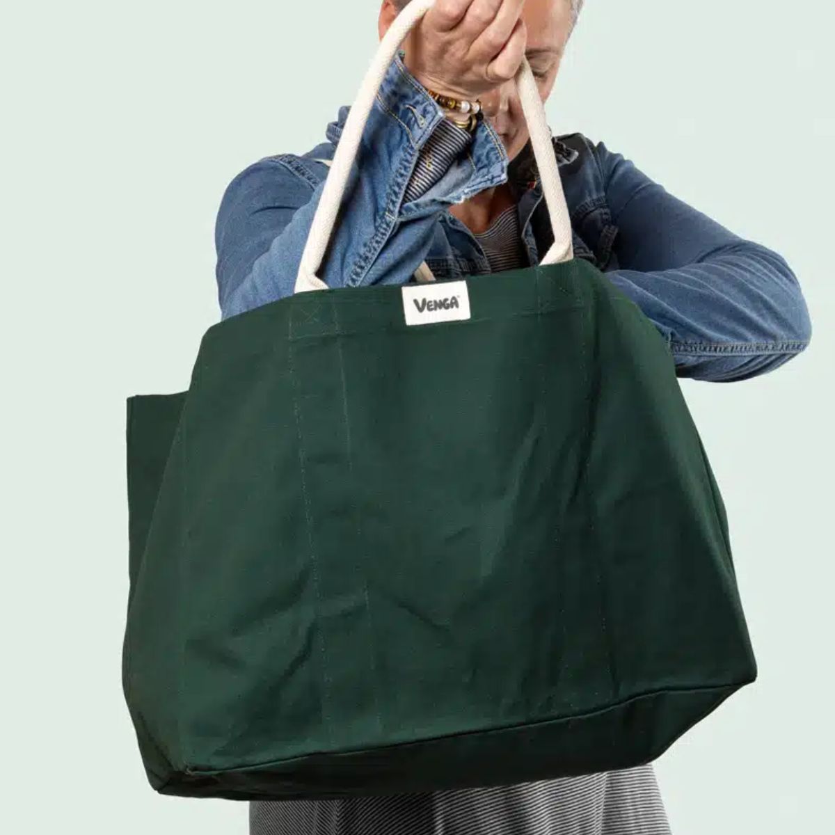 venga-kombu-grand-sac-cabas-vert-courses-r-utilisable image 1
