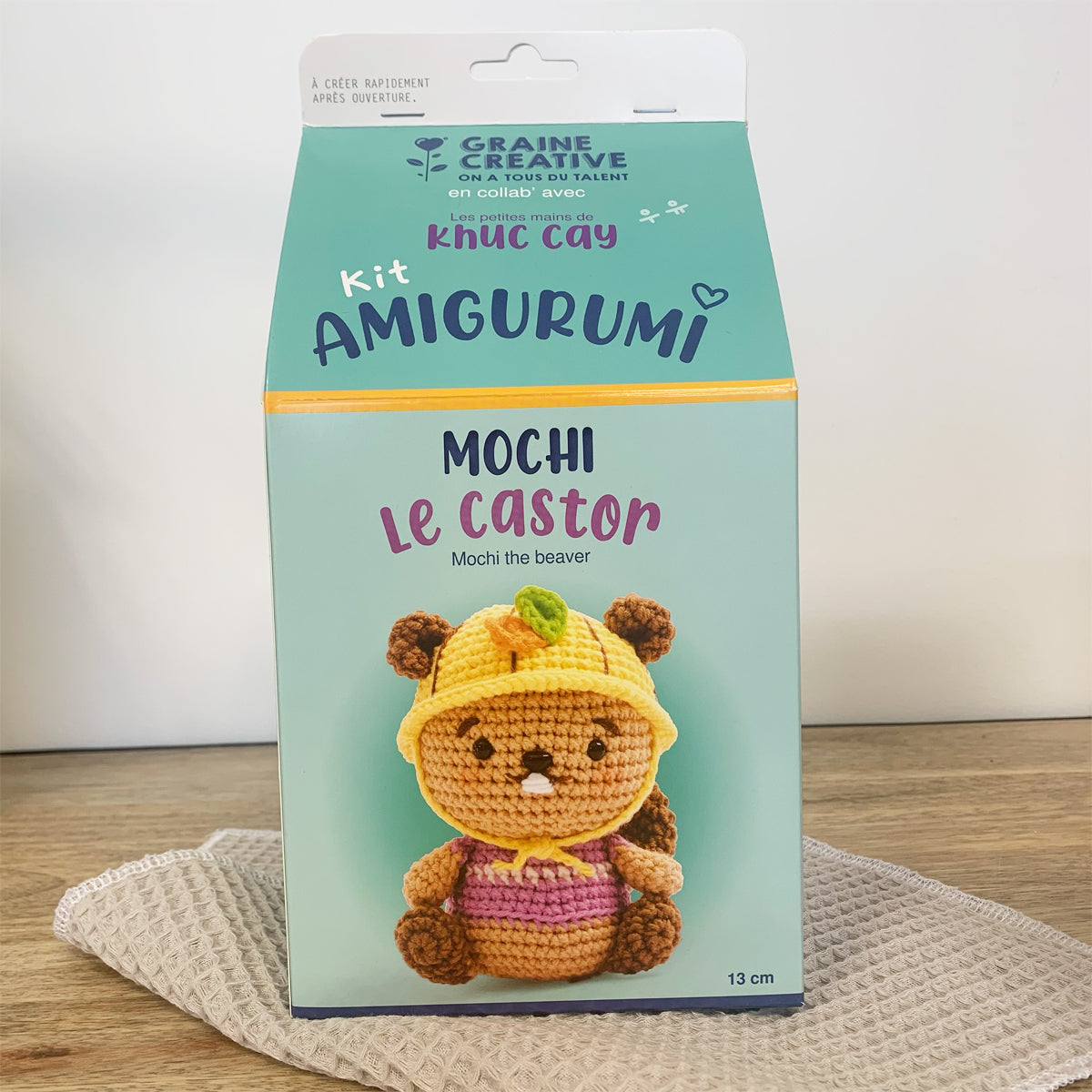 graine-cr-ative-kit-amigurumi-castor-crochet-13-cm image 1