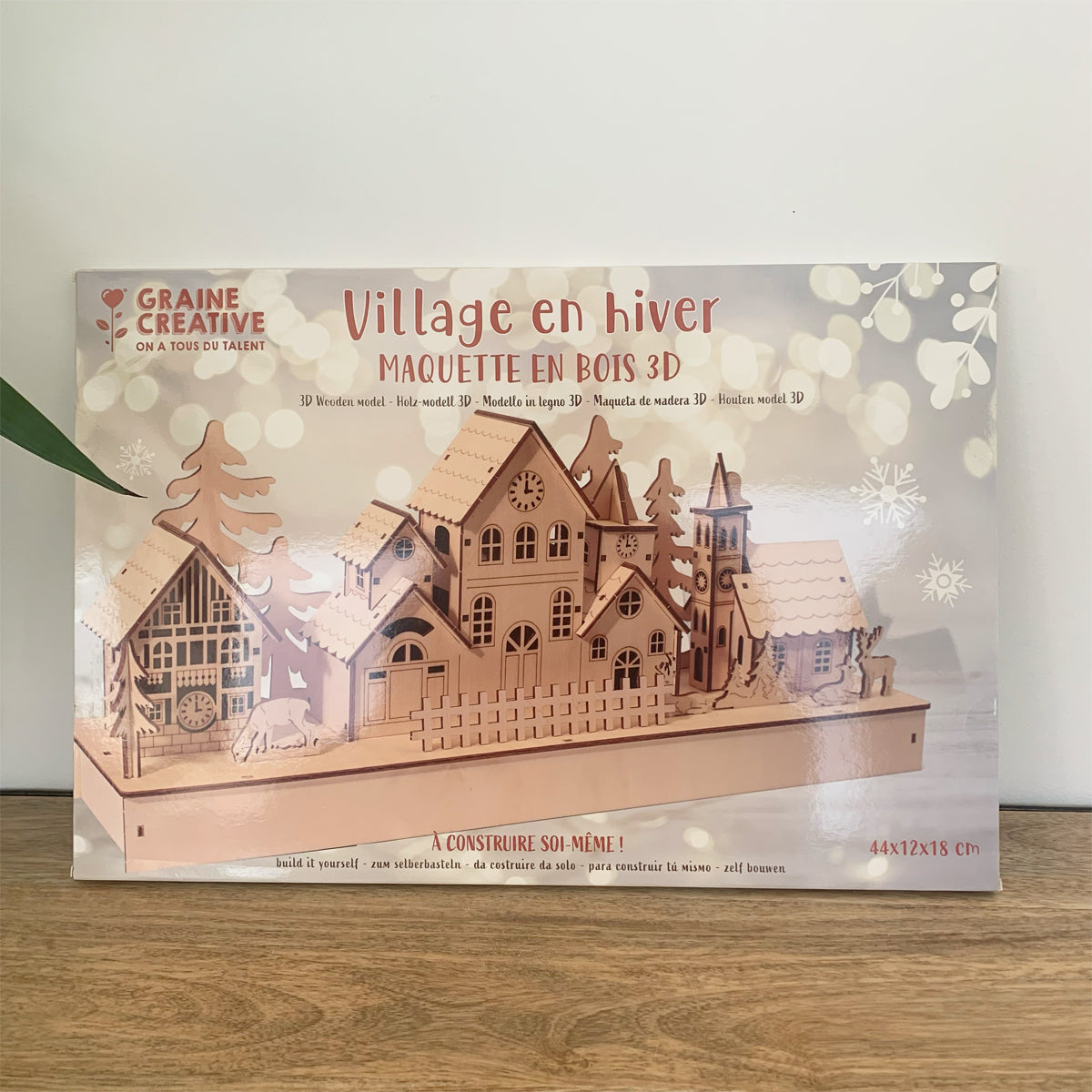 village-d-hiver-maquette-3d-bois-d-coration-no-l-44-cm image 2