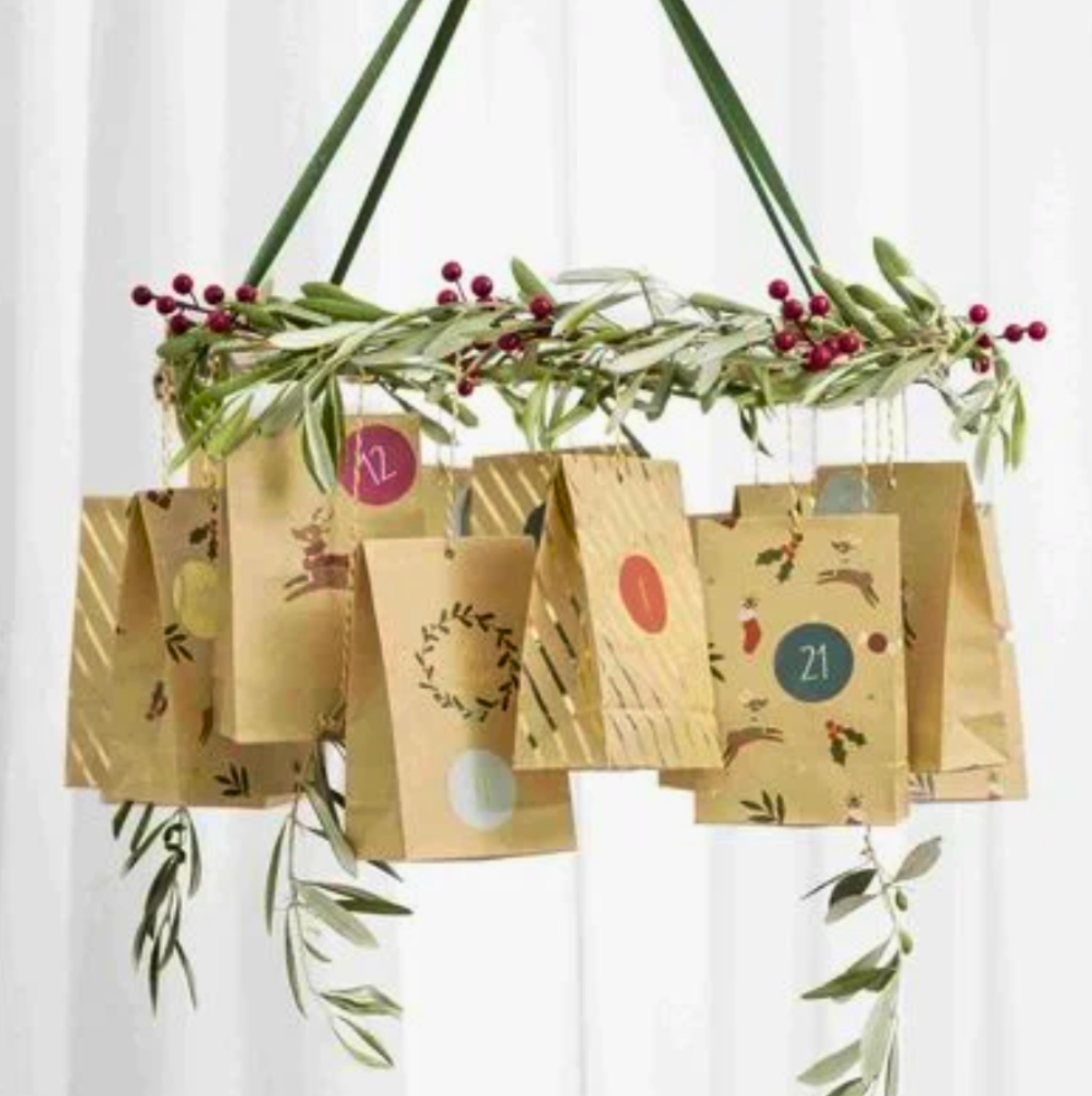 mes-courses-en-vrac-kit-calendrier-de-l-avent-kraft-dor-24-sachets image 1