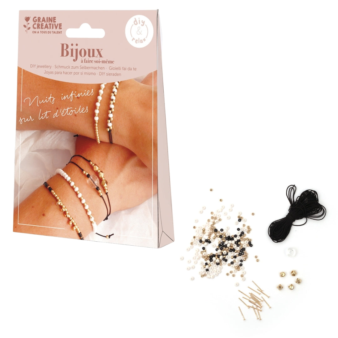 mes-courses-en-vrac-kit-bijoux-diy-or-et-noir-bracelets-perles image 2