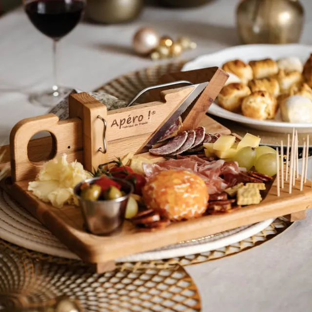 so-ap-ro-le-plateau-guillotine-saucisson-avec-pot-cure-dents image 1