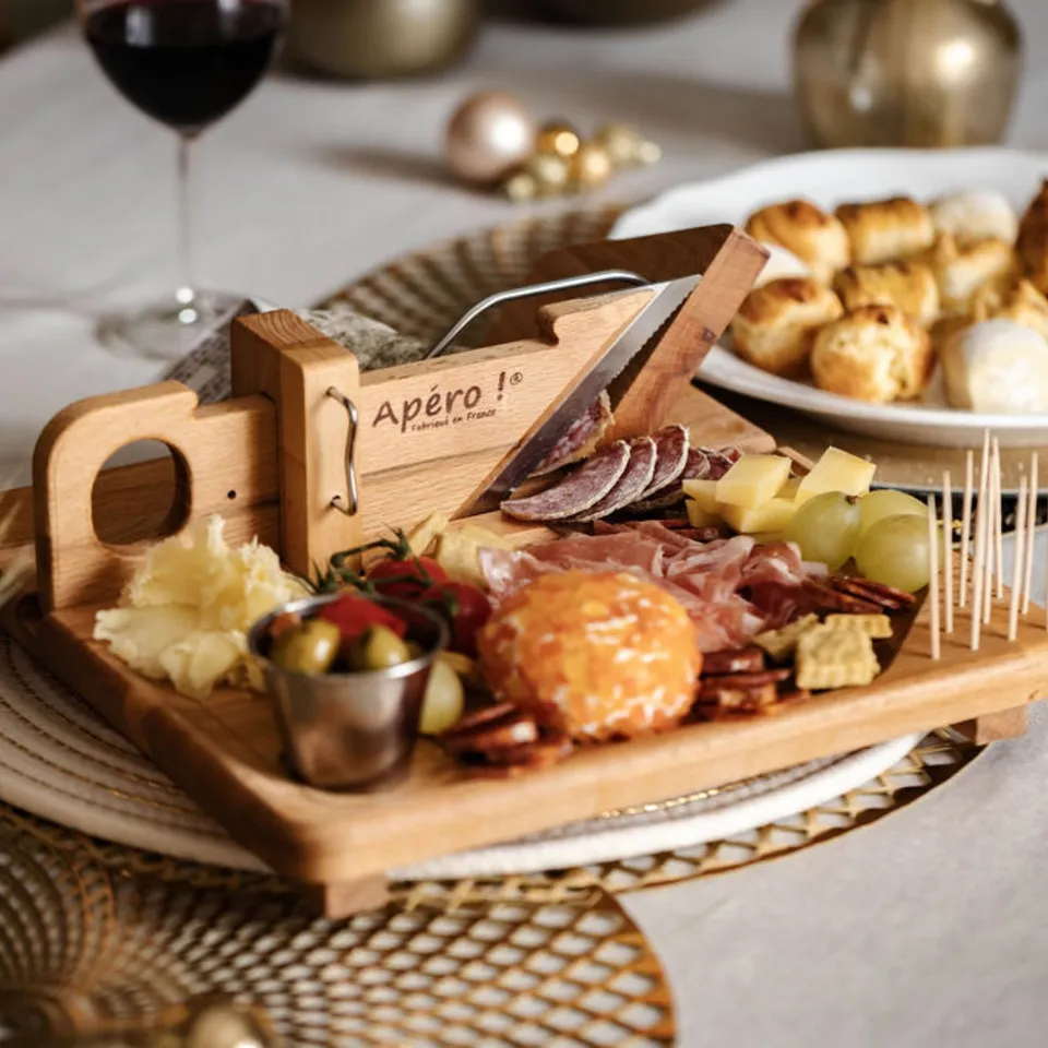 so-ap-ro-le-plateau-guillotine-saucisson-avec-pot-cure-dents image 1