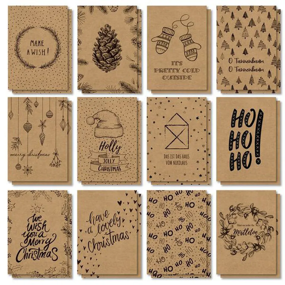 mes-courses-en-vrac-no-l-24-cartes-de-no-l-kraft-a6 image 1