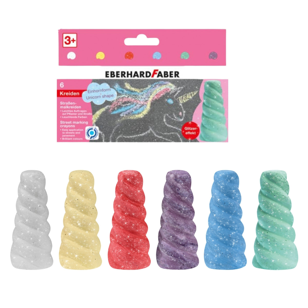 faber-castell-licorne-craies-trottoir-6-couleurs-paillet-es image 1