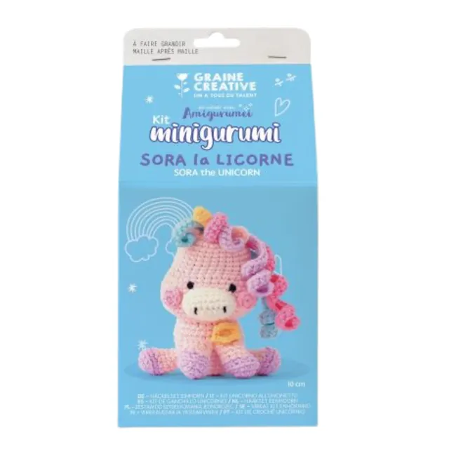 graine-cr-ative-minigurumi-kit-crochet-licorne-complet image 1