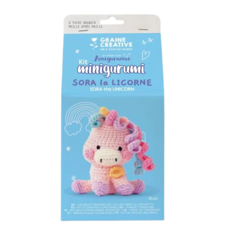 graine-cr-ative-minigurumi-kit-crochet-licorne-complet image 1