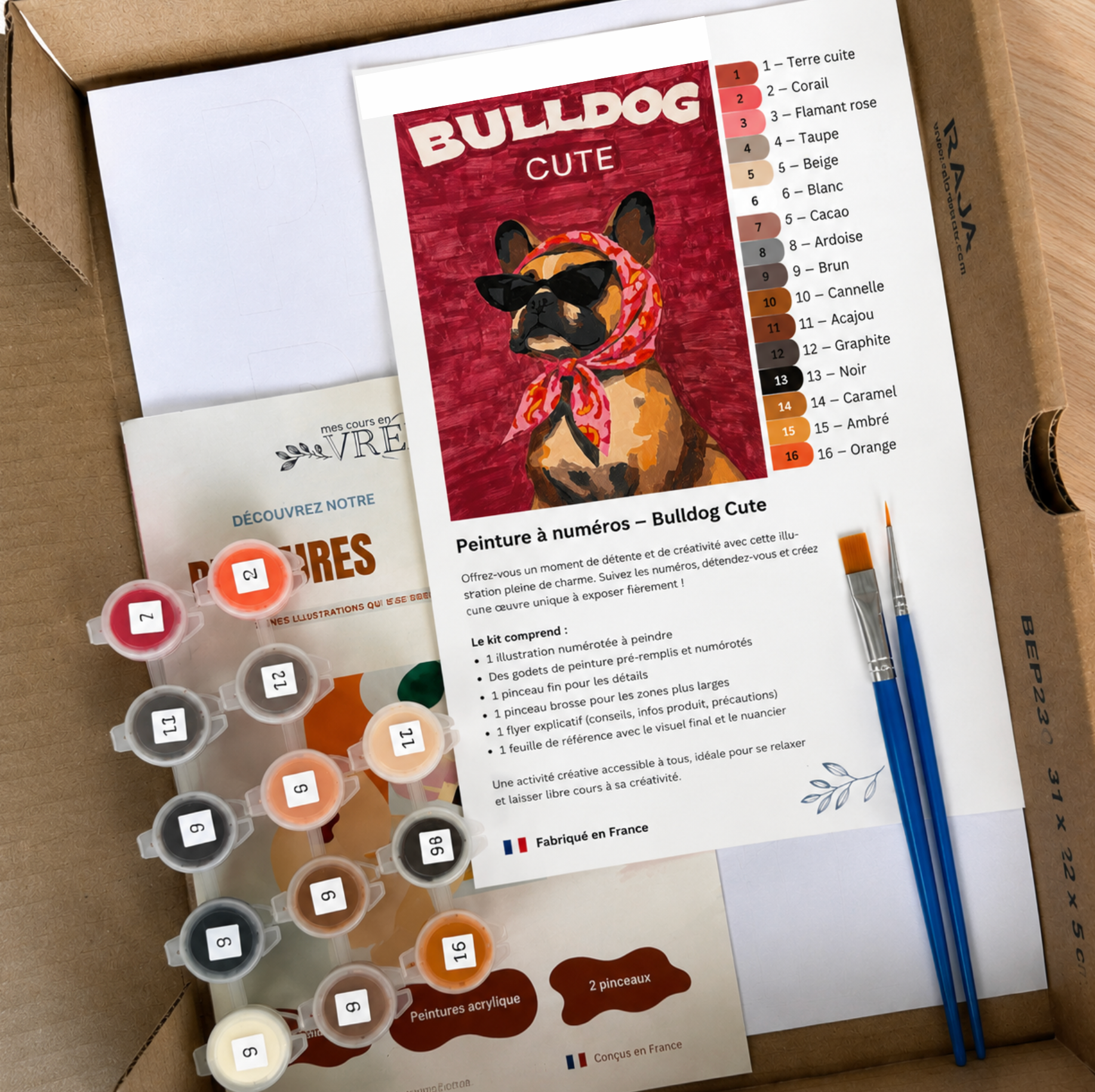 peinture-au-num-ro-bulldog-kit-toile-pinceaux-france image 2