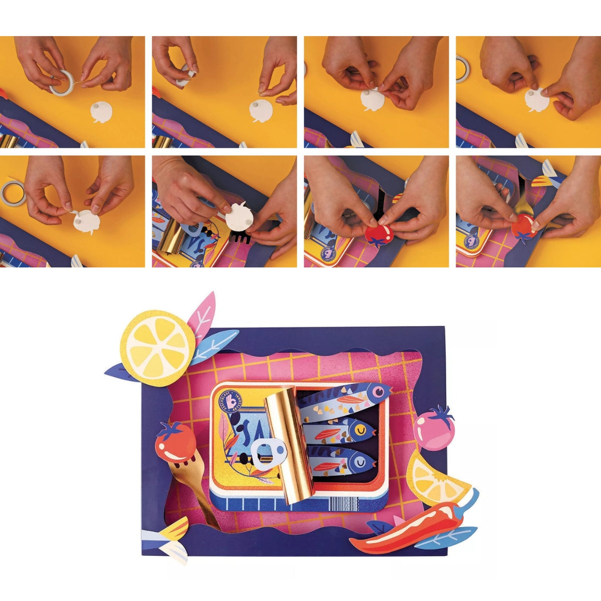 graine-cr-ative-cadre-3d-papier-sardines-kit-cr-atif image 3