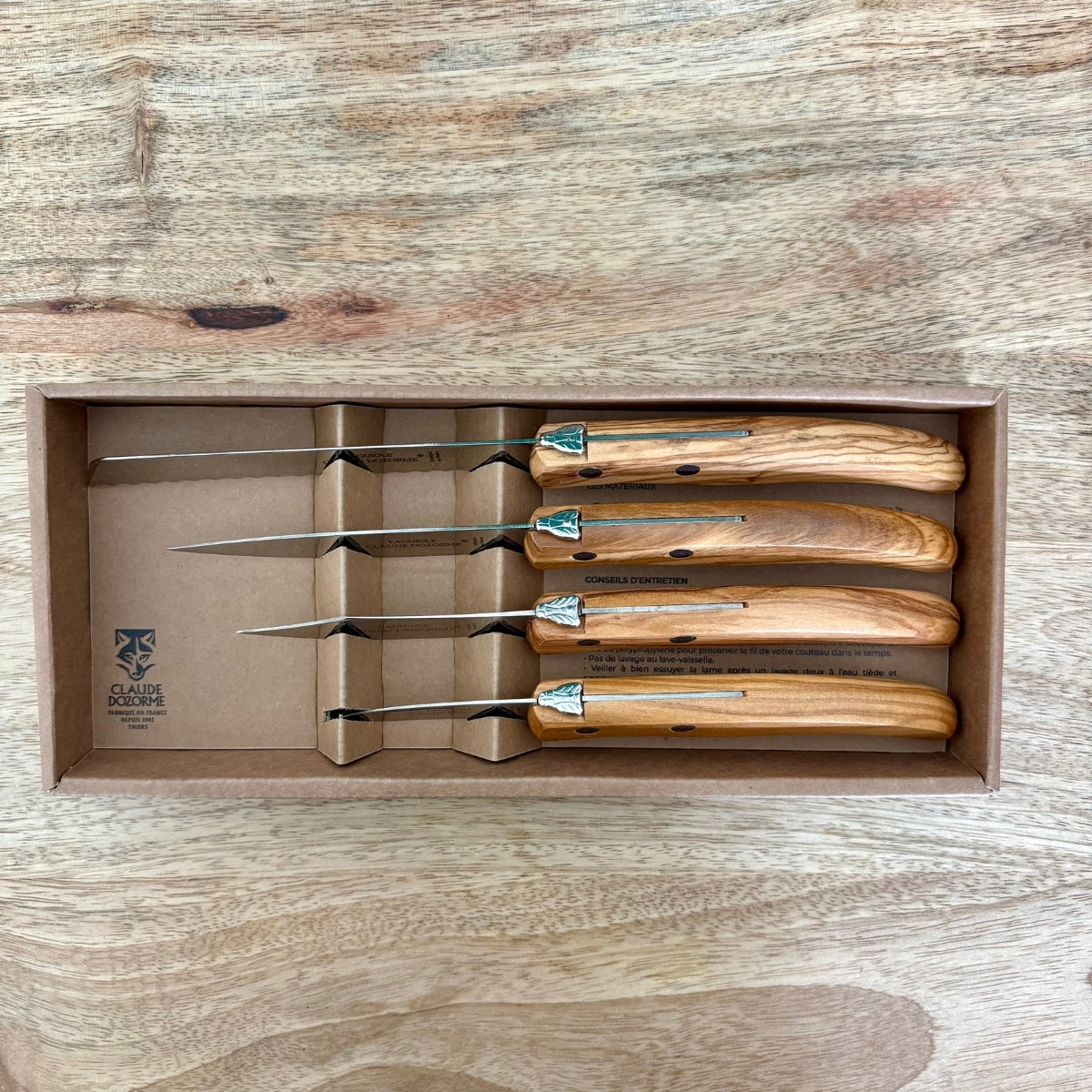 claude-dozorme-la-petite-cuisine-coffret-4-couteaux-olivier image 2