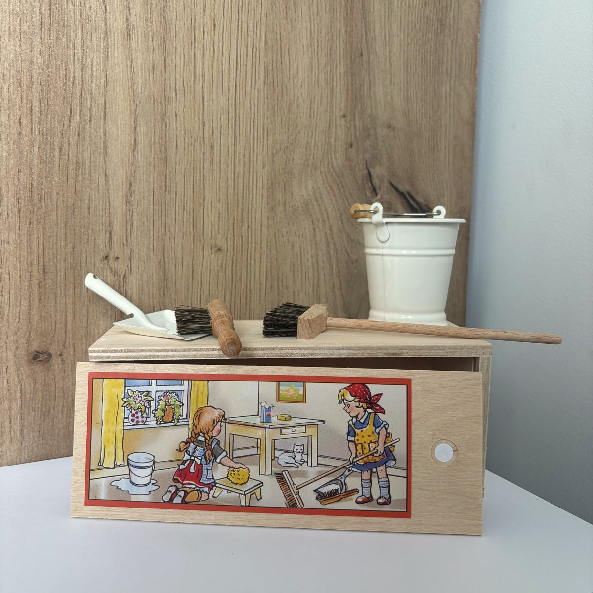 mes-courses-en-vrac-set-poussi-re-poup-e-miniature-m-nage-bois-4-pi-ces image 2
