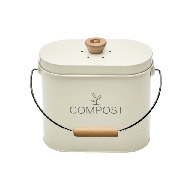 guillouard-luciole-seau-compost-ovale-3l-beige-filtre image 1