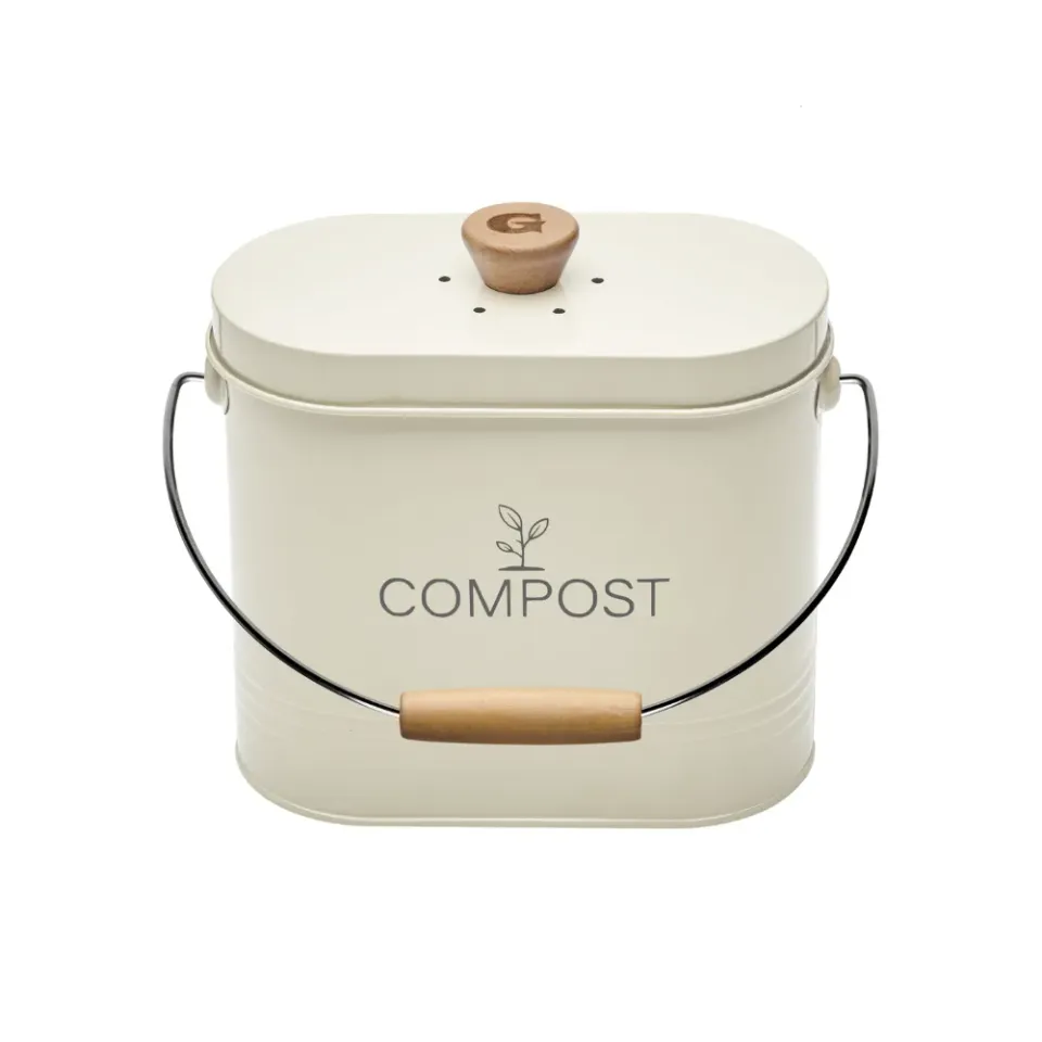 guillouard-luciole-seau-compost-ovale-3l-beige-filtre image 1