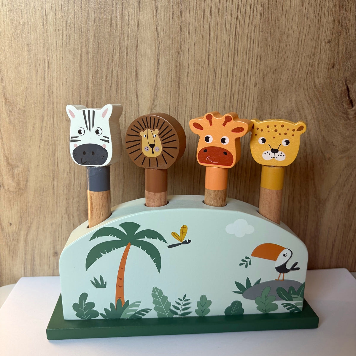 mes-courses-en-vrac-safari-jeu-encastrer-bois-animaux-sauteurs image 1