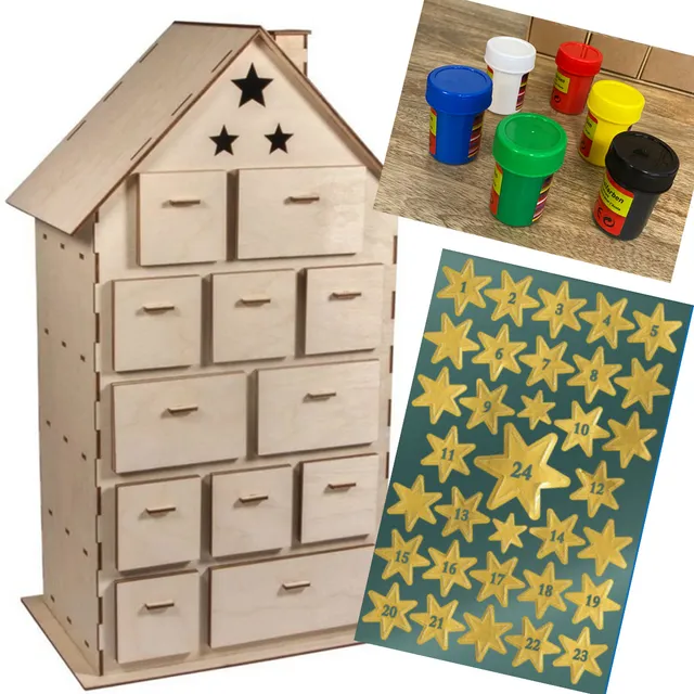 mes-courses-en-vrac-calendriers-de-l-avent-maison-bois-kit-diy-complet image 1