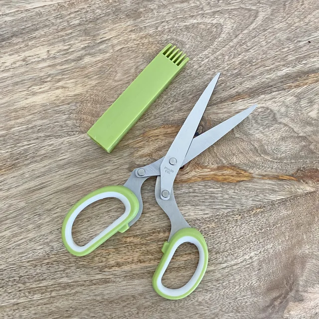 ciseaux-fines-herbes-5-lames-acier-20-cm-avec-peigne image 1