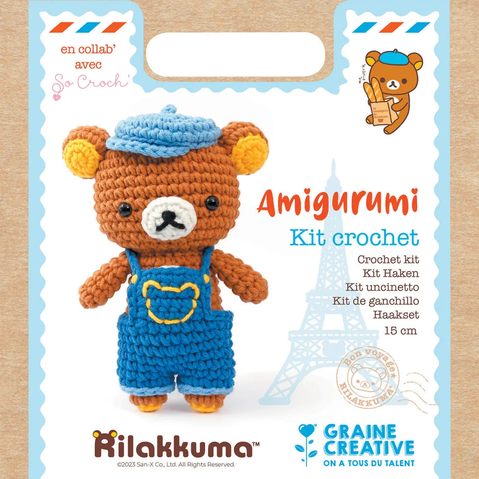 mes-courses-en-vrac-kit-amigurumi-ourson-rilakkuma-kit-crochet-peluche image 1