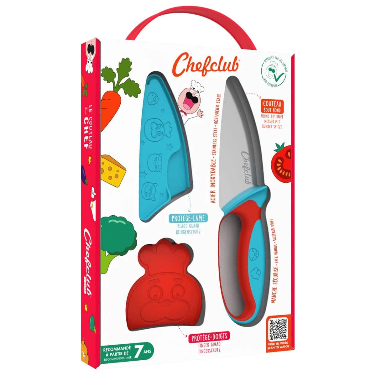 chefclub-couteau-enfant-bleu-rouge-lame-10-cm-bout-rond image 2