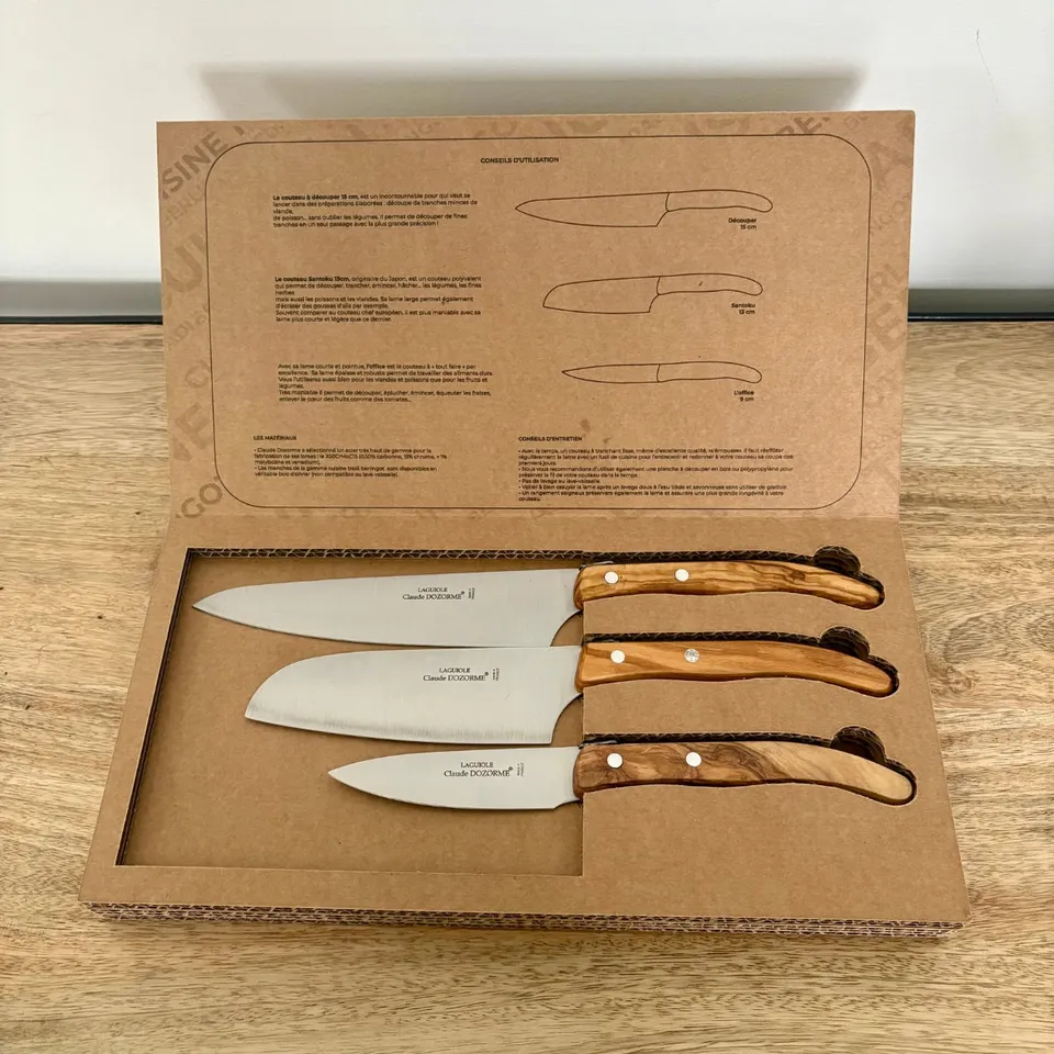 claude-dozorme-berlingot-coffret-3-couteaux-olivier image 1