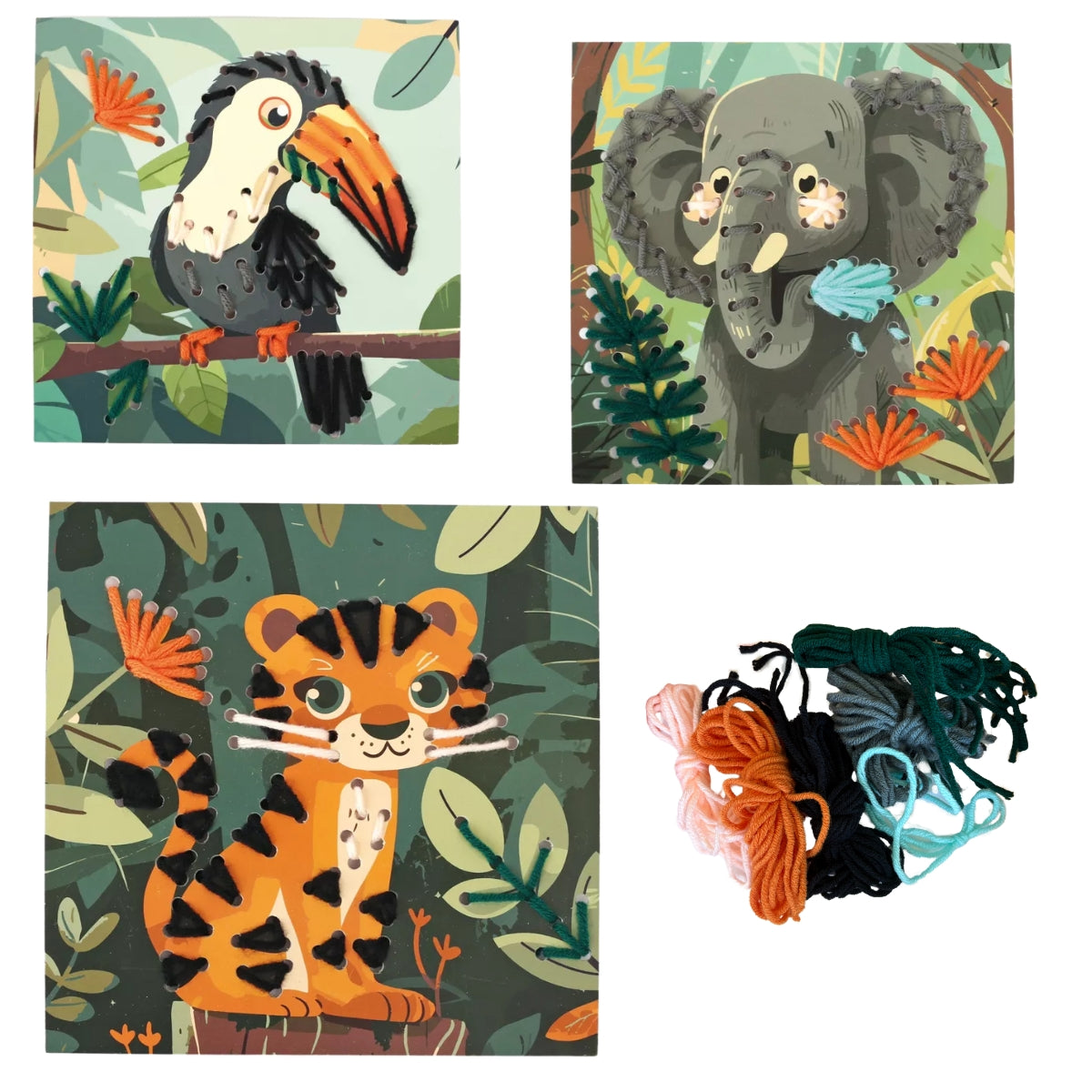 pirouette-cacahu-te-jungle-cartes-broder-3-cartes-enfant image 2