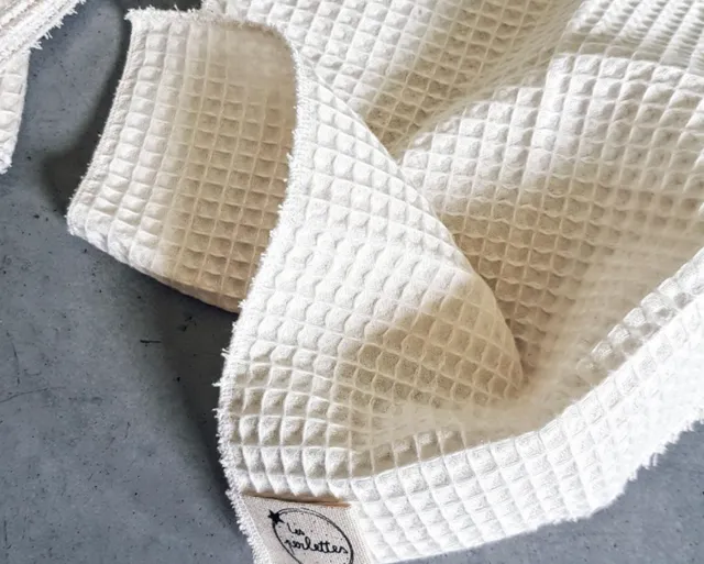 mes-courses-en-vrac-lot-3-lavettes-coton-bio-beige-nid-d-abeille image 1