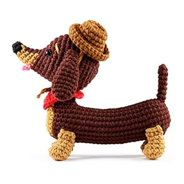 mes-courses-en-vrac-kit-amigurumi-chien-teckel-crochet-18-cm image 1