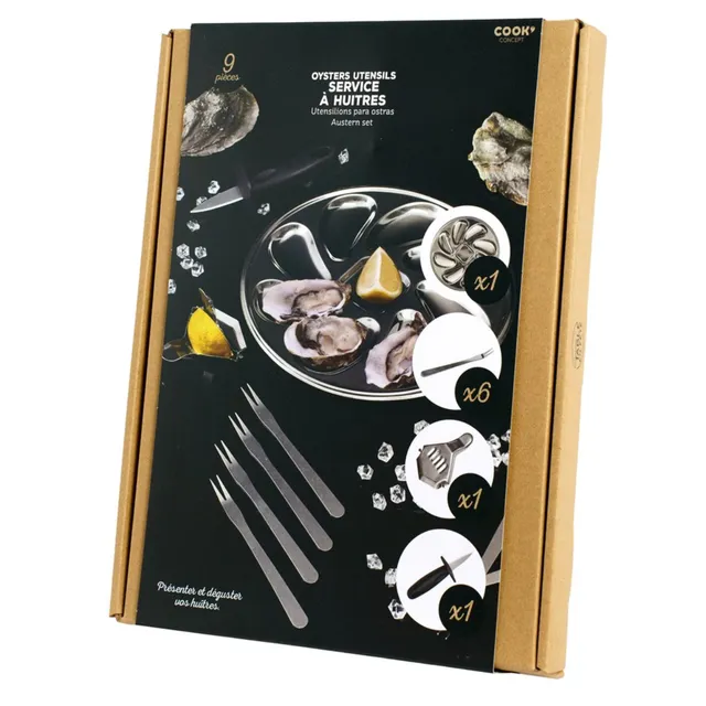 cook-concept-coffret-hu-tre-9-pi-ces-couteau-ouvre-hu-tre image 1