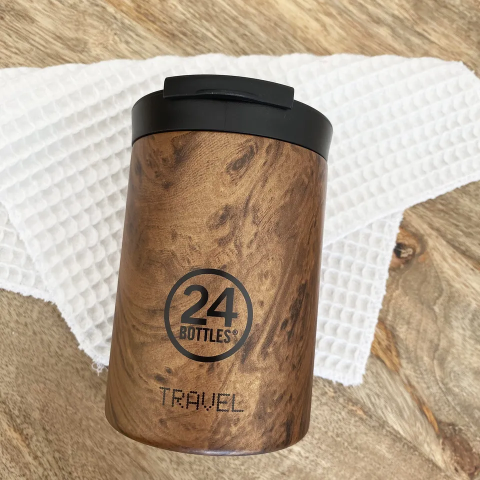24-bottles-travel-mug-isotherme-350-ml-sequoia-wood-inox image 1