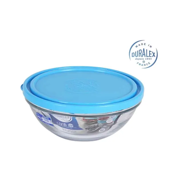 duralex-bo-te-conservation-verre-rond-20-8-cm-couvercle-bleu image 1
