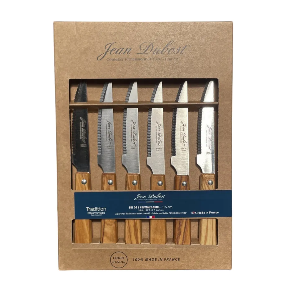 bastide-coffret-6-couteaux-grill-olivier-lame-11-5-cm image 1