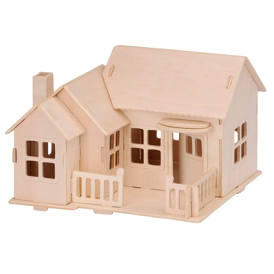 puzzle-3d-bois-maison-de-plage-27-pi-ces-14x19-cm image 1